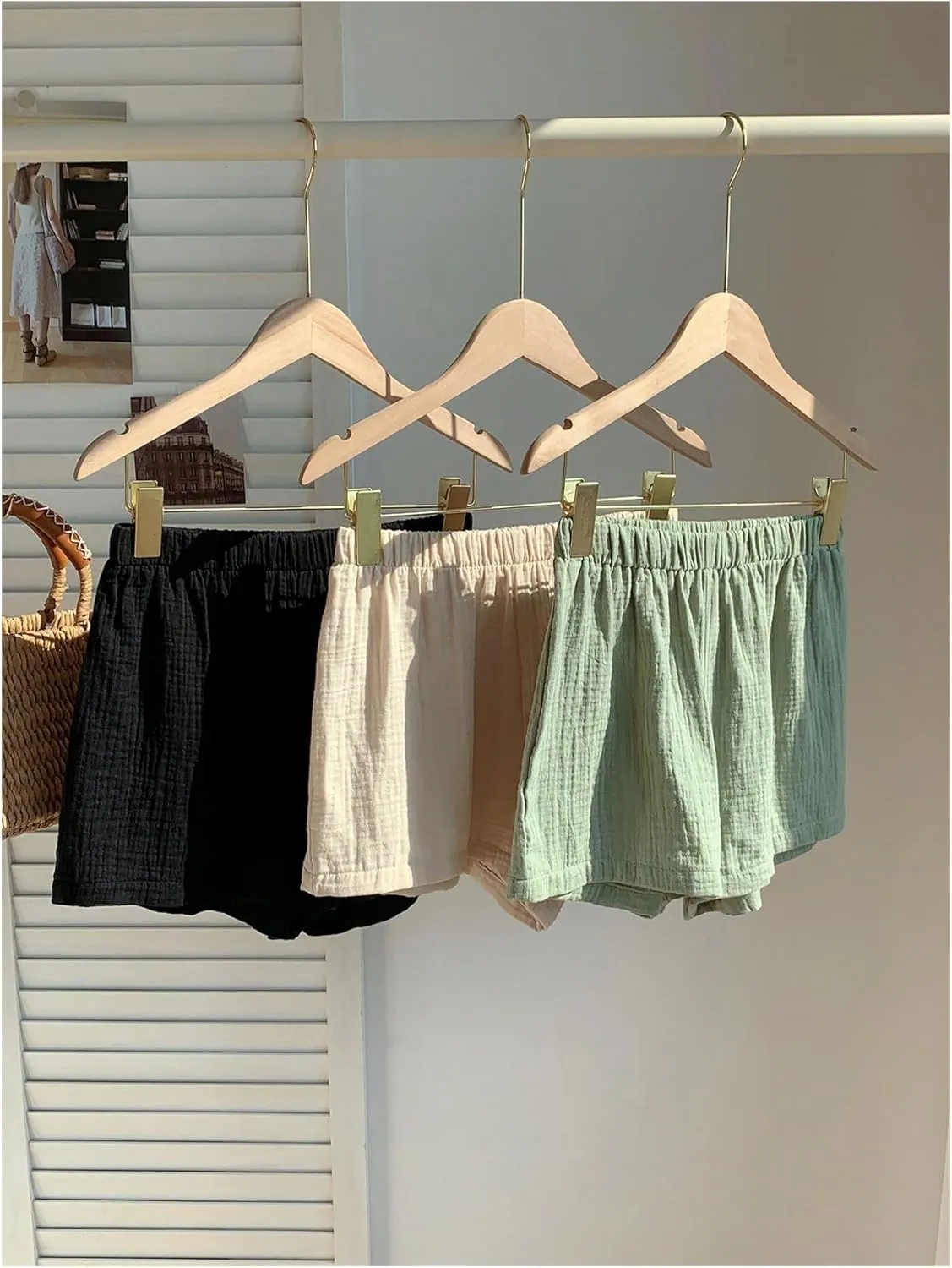 MakeMeChic Women's 3 Pack Linen Shorts Summer Comfy Sleep Pajama Boxer Shorts