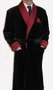 Men Smoking Robe Long Jacket Black English Vintage Gentleman Velvet Dressing Gift For Men Gown Silk Warm Coat