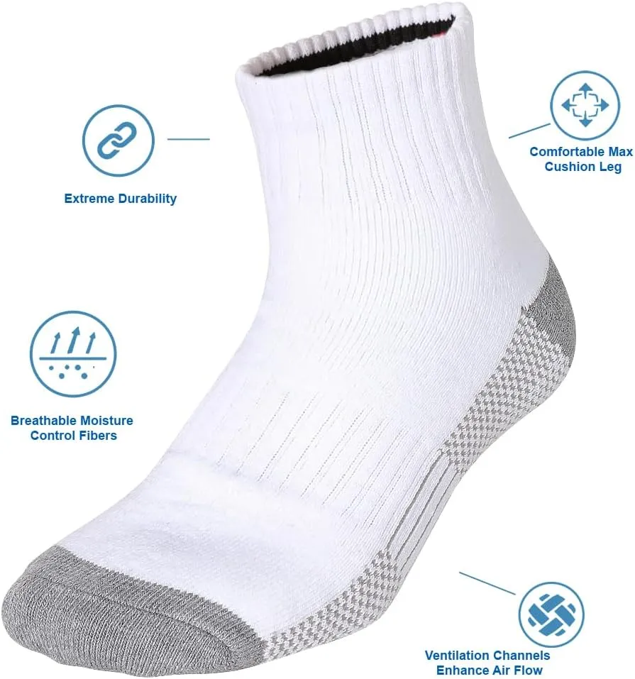 Men’s 10Pack Athletic Socks,Comfy Cotton Full Cushion Casual Ankle Socks