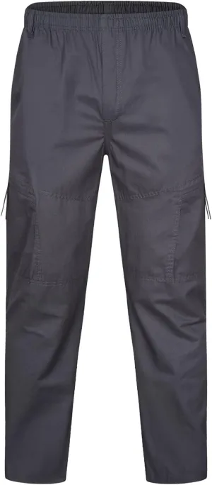 Men's Breathable Comfy Cotton Pants Elastic Waist Comfy Straight-Fit Sweatpants Fashion Casual Cargo Pants Multi Pockets
