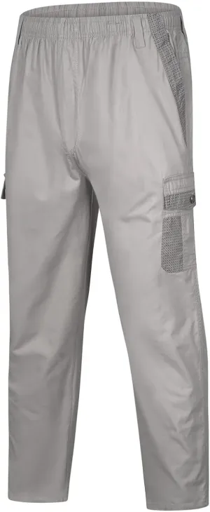 Men's Breathable Comfy Cotton Pants Elastic Waist Comfy Straight-Fit Sweatpants Fashion Casual Cargo Pants Multi Pockets