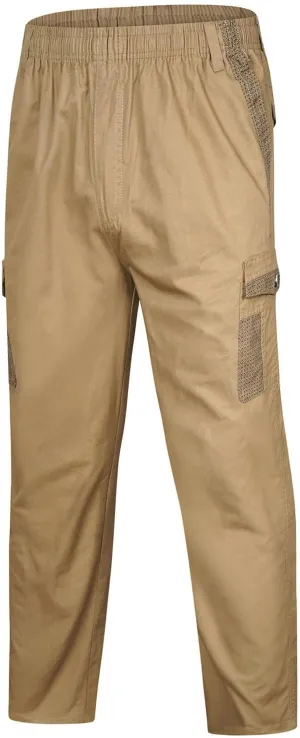 Men's Breathable Comfy Cotton Pants Elastic Waist Comfy Straight-Fit Sweatpants Fashion Casual Cargo Pants Multi Pockets
