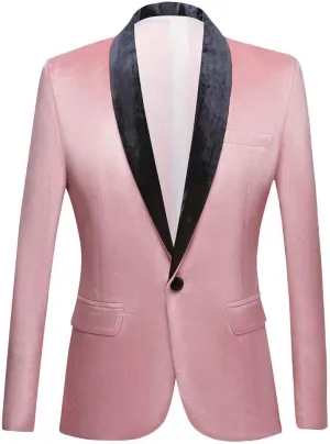 Mens Fashion Velvet Suit Jacket Slim Fit Blazers