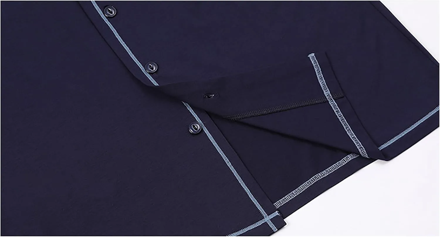Men's Modal Sleepwear Button-Down Lounge Soft Pajamas Long Sleeves And Pants Set