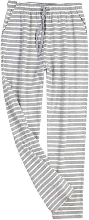 Mens Pajamas Bottom Plus Size Trousers Pants for Man Soft Rayon Thin Striped Basic Pajama Long Leg Lounge Pants Y2K