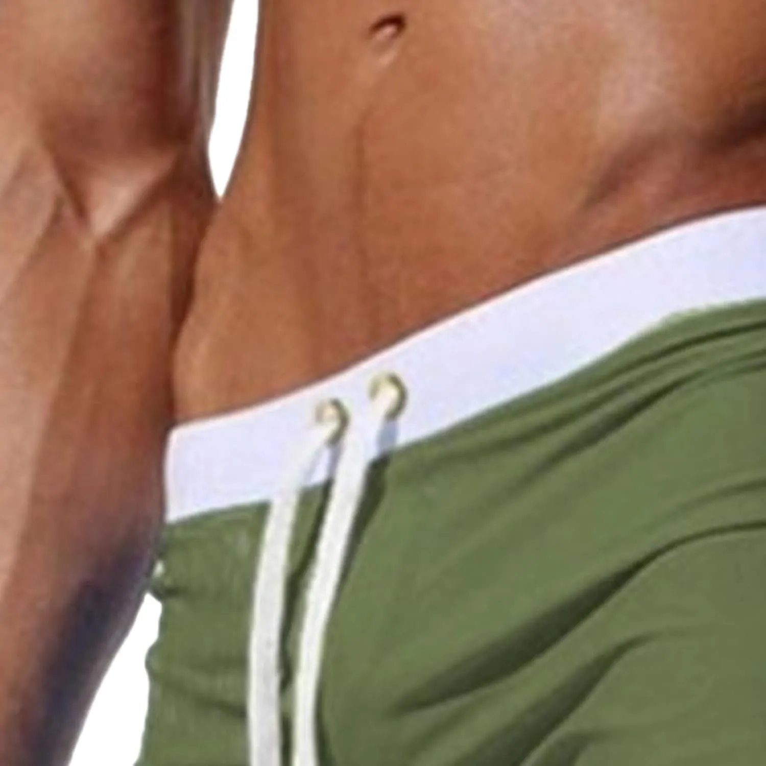 Men's Slim Square Leg Swim Briefs Side Split Quick Drying Beach Swim Trunks Athletic Swimwear Surf Bathing Suit