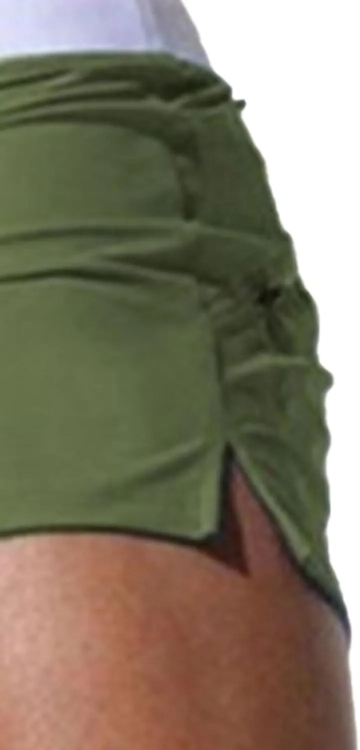 Men's Slim Square Leg Swim Briefs Side Split Quick Drying Beach Swim Trunks Athletic Swimwear Surf Bathing Suit