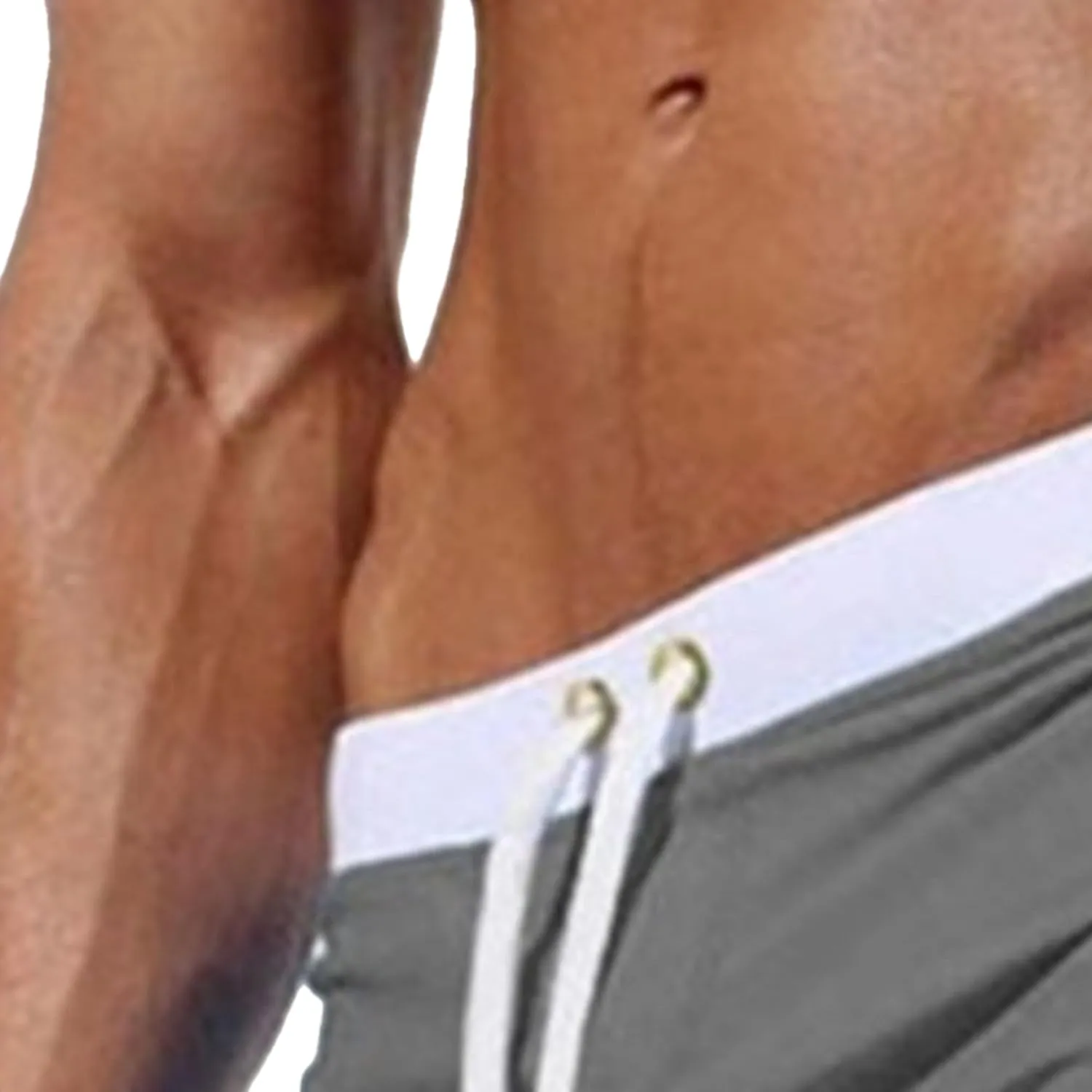 Men's Slim Square Leg Swim Briefs Side Split Quick Drying Beach Swim Trunks Athletic Swimwear Surf Bathing Suit