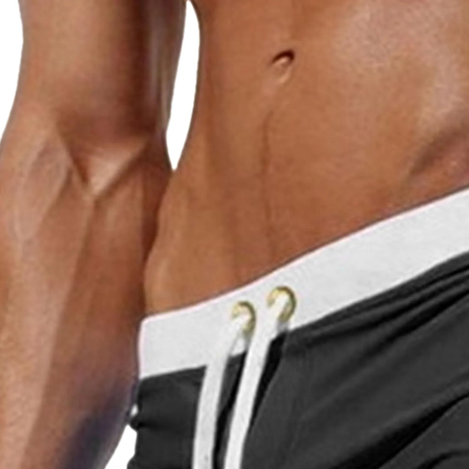 Men's Slim Square Leg Swim Briefs Side Split Quick Drying Beach Swim Trunks Athletic Swimwear Surf Bathing Suit