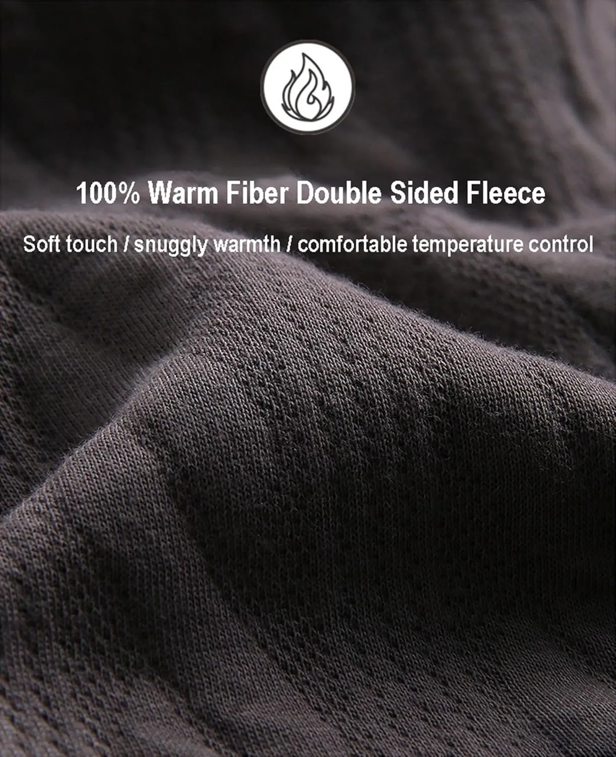 Men's Soft Fleece Pajama Lounge Set, Winter 2-Piece Thickened Padded Warm Long Sleeve Shirt and Pants Pjs Set