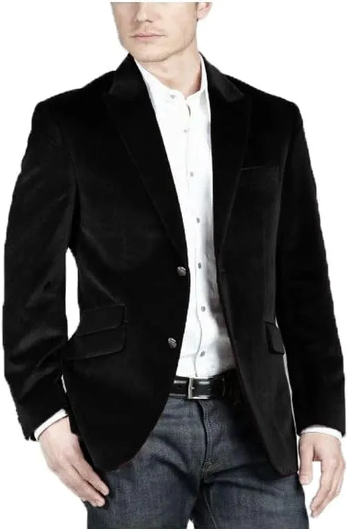 Mens Velvet Blazer Jacket Slim Fit Jacket Sport Coat Fashion Tuxedo for Men Party JJK008