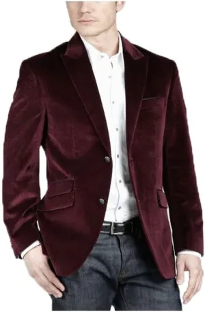 Mens Velvet Blazer Jacket Slim Fit Jacket Sport Coat Fashion Tuxedo for Men Party JJK008