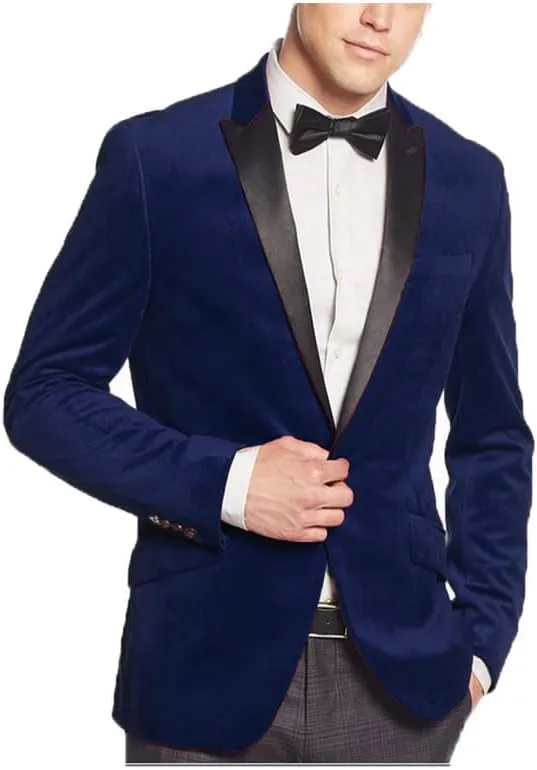 Mens Velvet Blazer Jacket Slim Fit Jacket Sport Coat Fashion Tuxedo for Men Party JJK008
