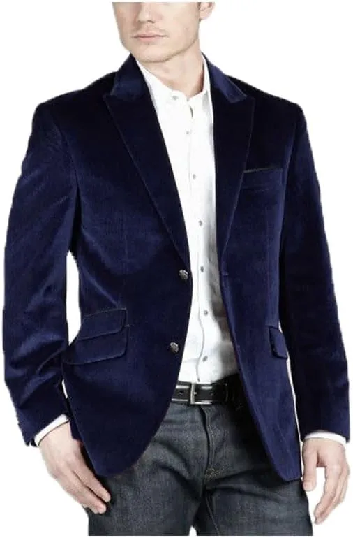 Mens Velvet Blazer Jacket Slim Fit Jacket Sport Coat Fashion Tuxedo for Men Party JJK008