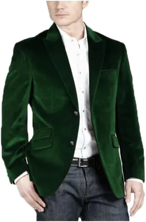 Mens Velvet Blazer Jacket Slim Fit Jacket Sport Coat Fashion Tuxedo for Men Party JJK008