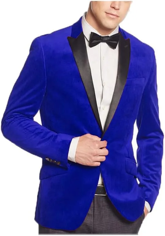 Mens Velvet Blazer Jacket Slim Fit Jacket Sport Coat Fashion Tuxedo for Men Party JJK008