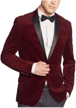 Mens Velvet Blazer Jacket Slim Fit Jacket Sport Coat Fashion Tuxedo for Men Party JJK008