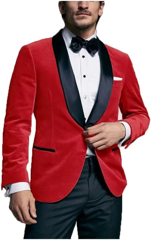 Mens Velvet Blazer Jacket Slim Fit Jacket Sport Coat Fashion Tuxedo for Men Party JJK008