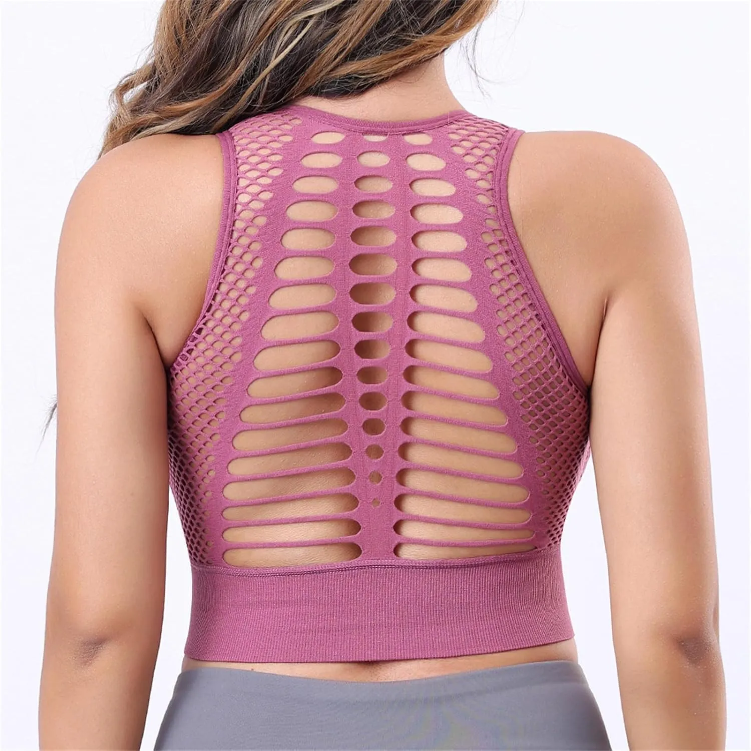 Mesh Sports Bras for Women Breathable High Support Gym Yoga Bra 2025 Summer Underwear Bra Workout Crop Tops