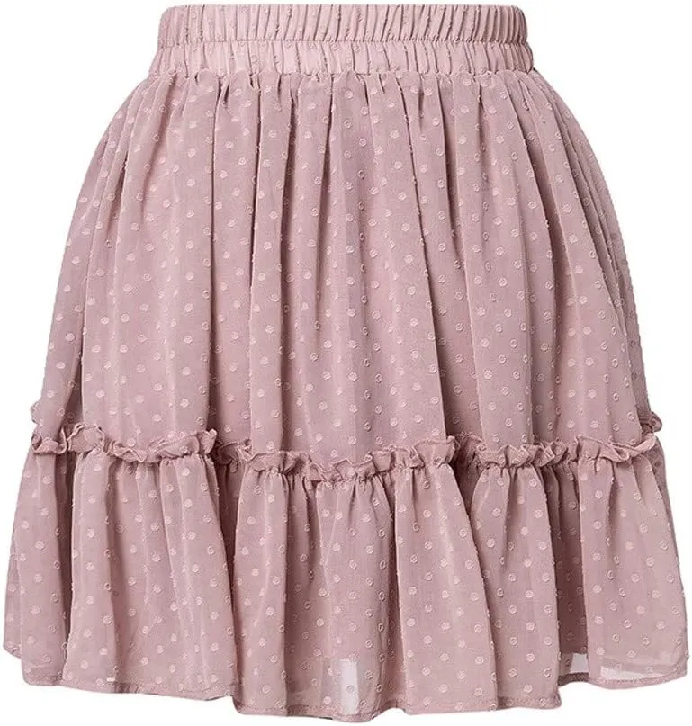 Mini Line Pleated Waist Skirt Short Cute Ruffle Women's High Skirt Beach A Skirt Fashion Skirts for Women 2024