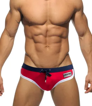 MIZOK Men's Quick Dry Swim Briefs Bikini Swimsuit Board Shorts with Adjustable Drawstring