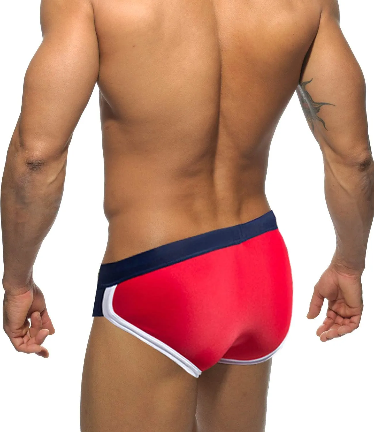 MIZOK Men's Quick Dry Swim Briefs Bikini Swimsuit Board Shorts with Adjustable Drawstring