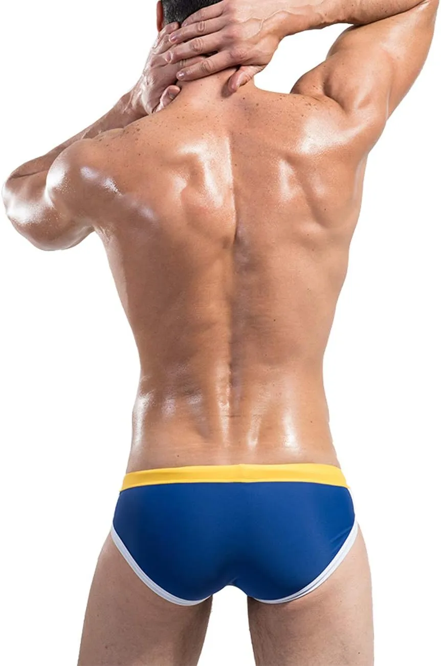 MIZOK Men's Quick Dry Swim Briefs Bikini Swimsuit Board Shorts with Adjustable Drawstring