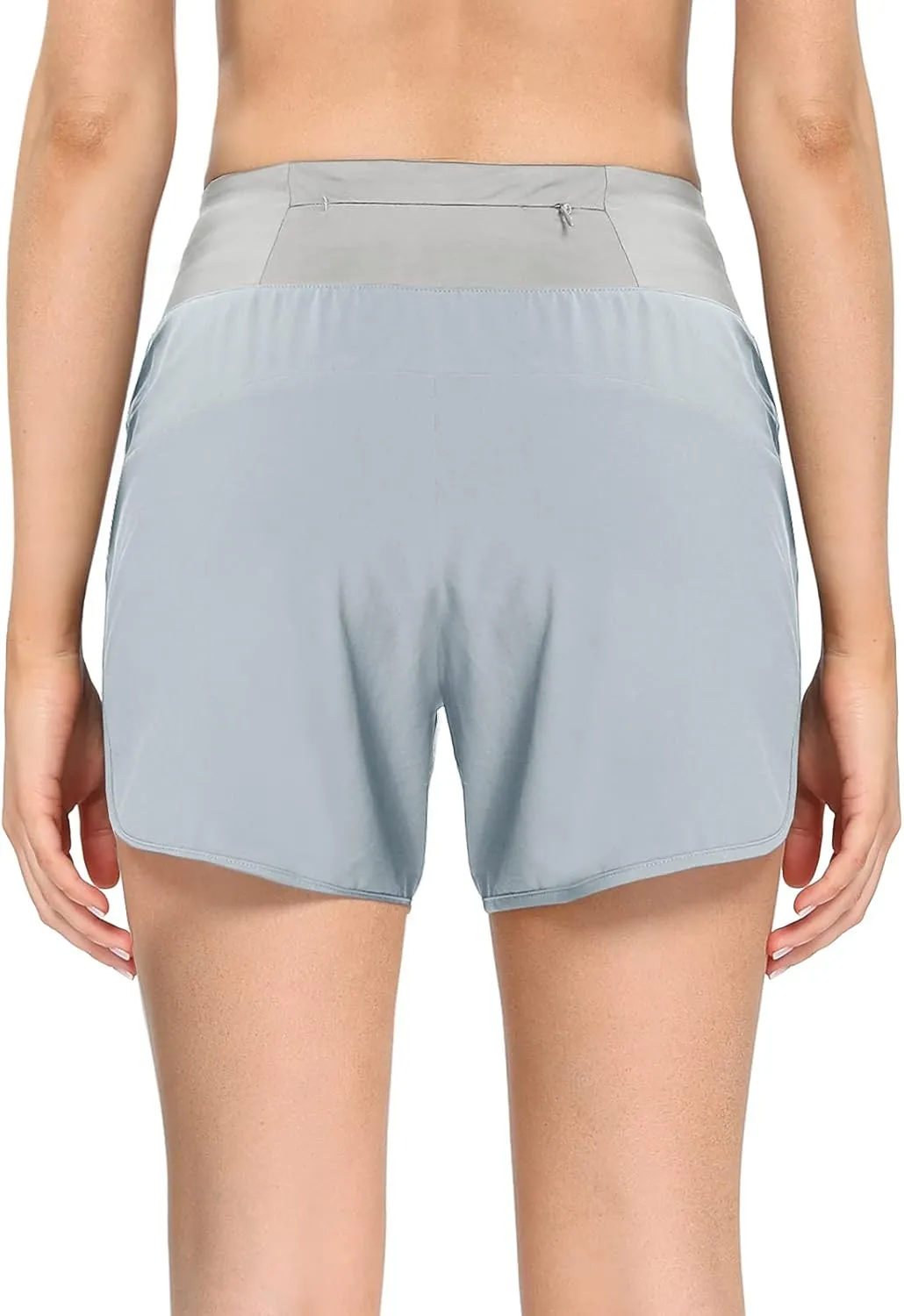 MOCOLY Women's Running Shorts Quick Dry Workout Shorts Breathable Athletic Gym Short Zip Pockets 4 7 Inches Shorts