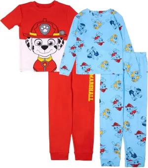 Nickelodeon Paw Patrol | Baby Shark | Blue's Clues & You 4-Piece Snug-fit Cotton Pajama Set, Soft & Cute for Kids