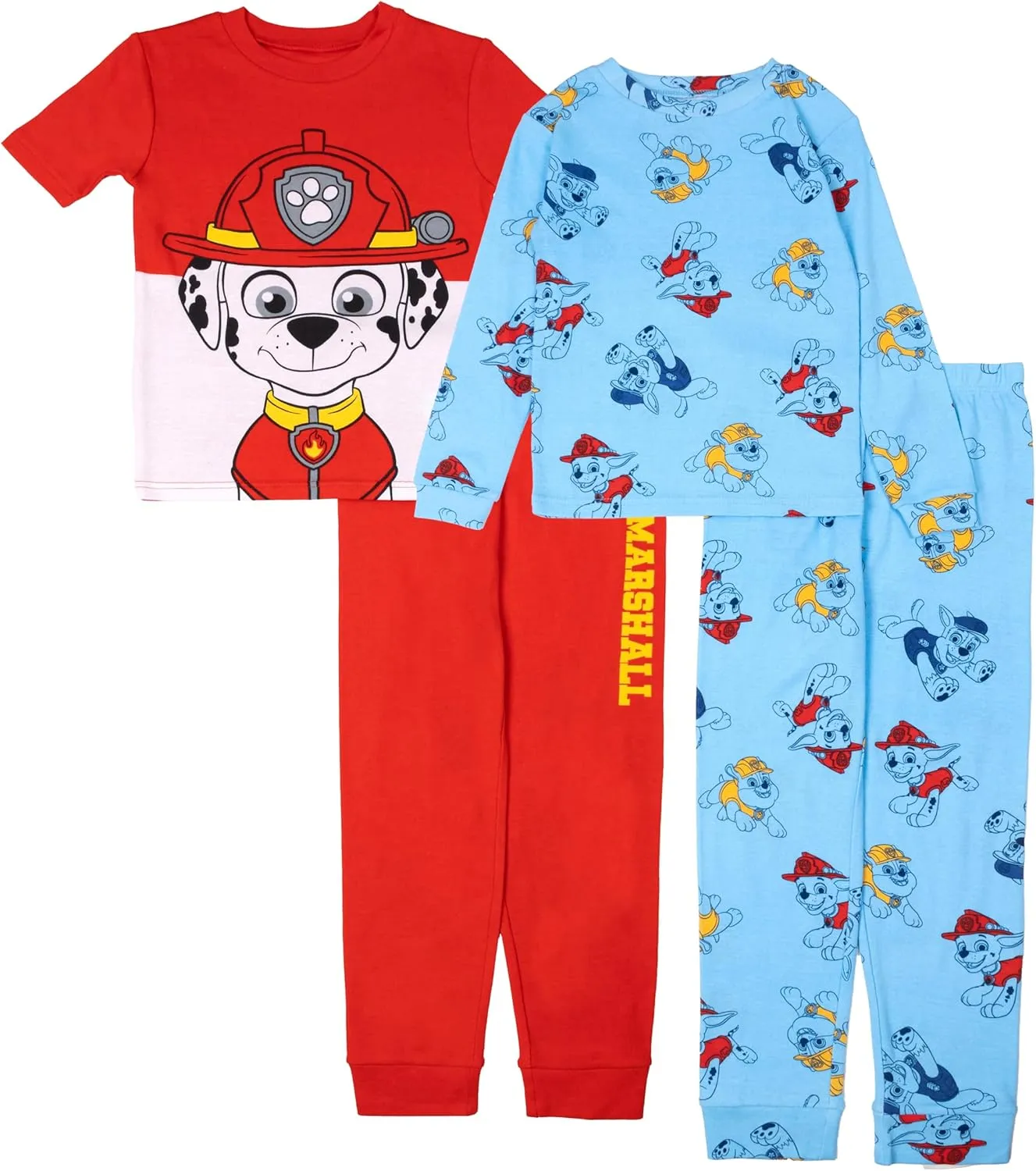 Nickelodeon Paw Patrol | Baby Shark | Blue's Clues & You 4-Piece Snug-fit Cotton Pajama Set, Soft & Cute for Kids