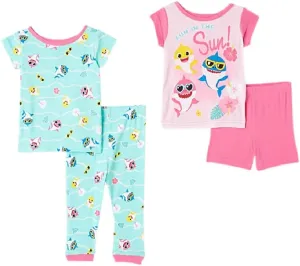 Nickelodeon Paw Patrol | Baby Shark | Blue's Clues & You 4-Piece Snug-fit Cotton Pajama Set, Soft & Cute for Kids