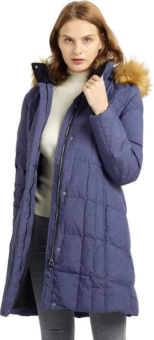 Orolay Women's Lightweight Down Coat Packable Fashion Jacket with Stand Collar