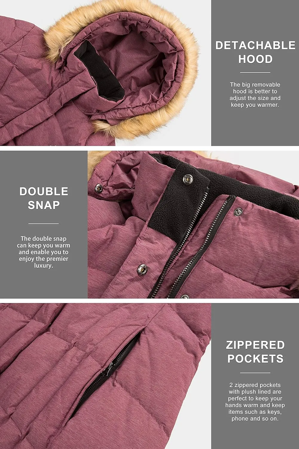 Orolay Women's Lightweight Down Coat Packable Fashion Jacket with Stand Collar
