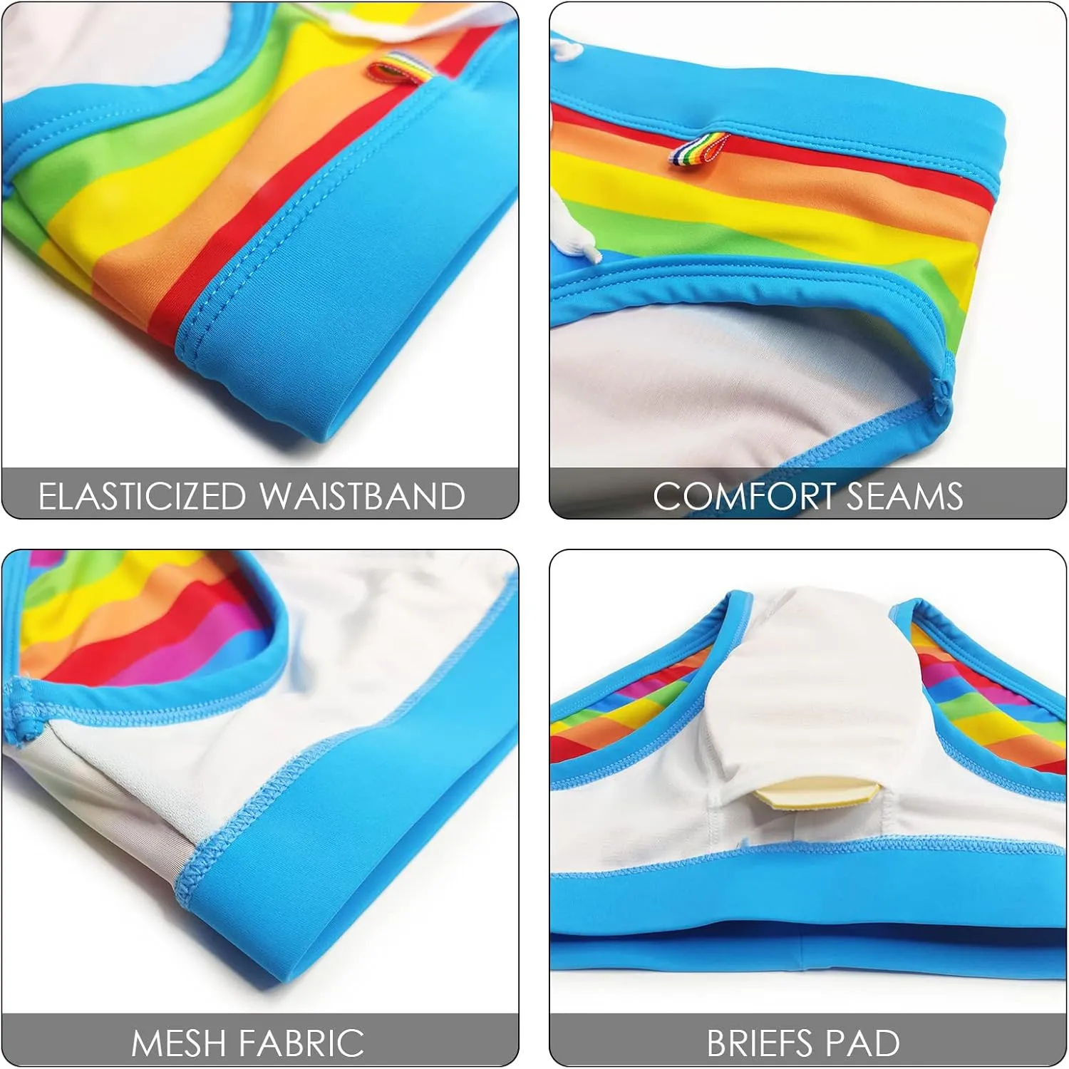 Panegy Mens Basic Classic Swim Briefs Padded Bikini Swimwear Triangle Swimsuit Bikini Bottoms Low Rise S-XXL