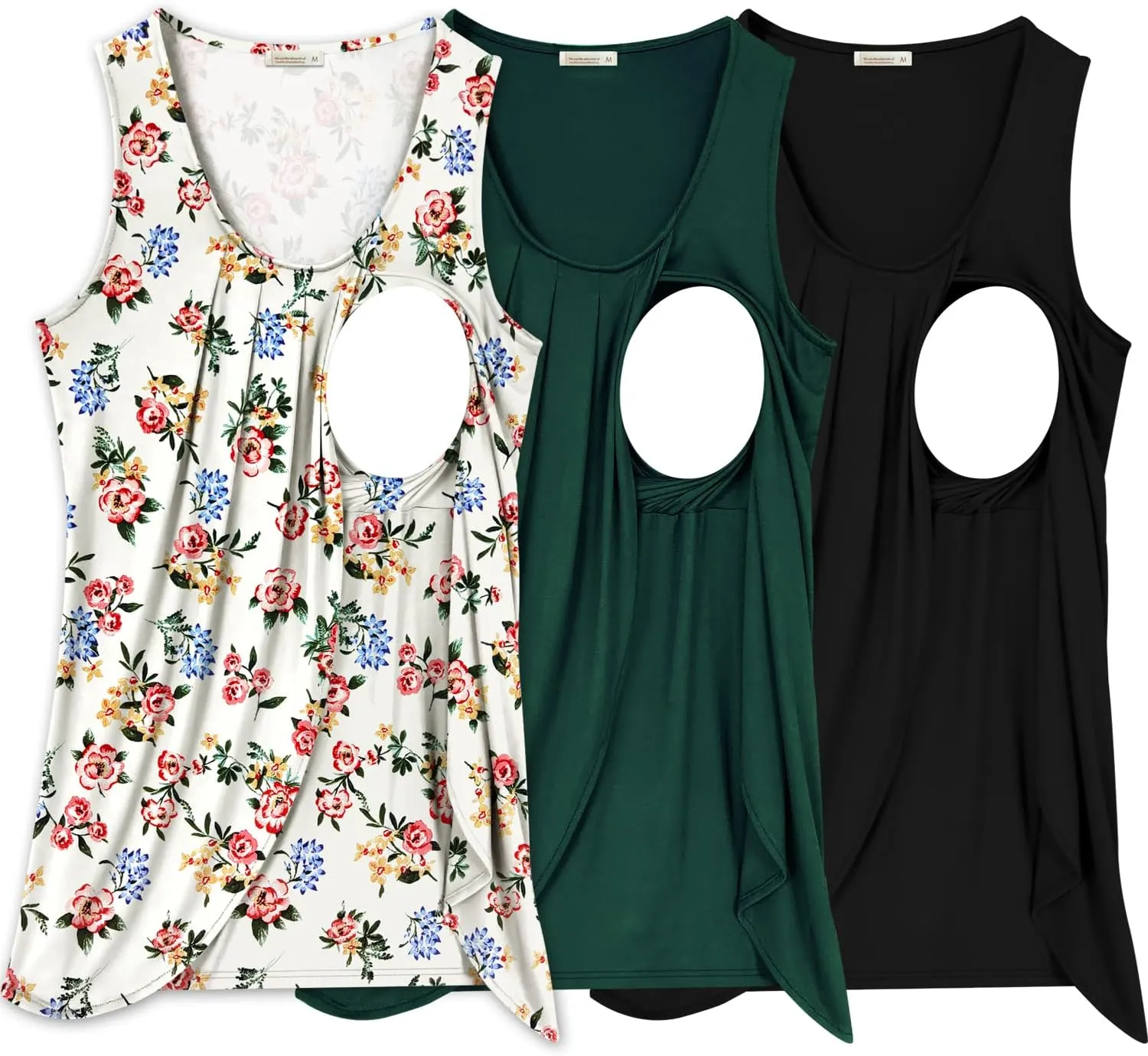 PARNIXS Summer Women's Maternity Nursing Tank Top Sleeveless Comfy Breastfeeding Clothes