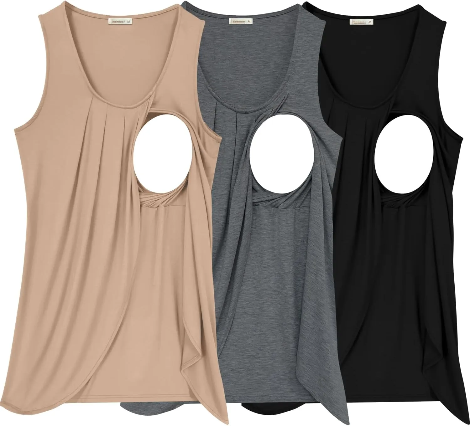 PARNIXS Summer Women's Maternity Nursing Tank Top Sleeveless Comfy Breastfeeding Clothes