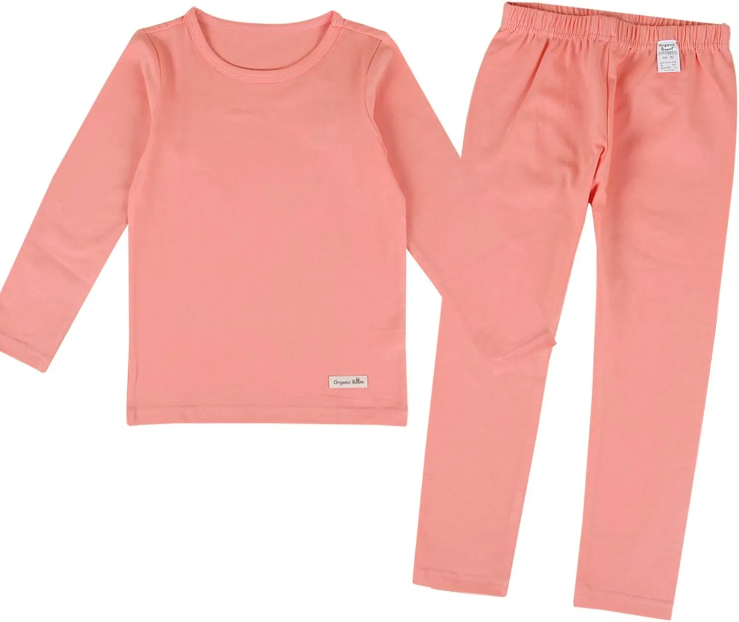 Pastel Span Organic Cotton Pajamas for Big Girls, Toddler Girls, Ultra Soft Long Sleeves