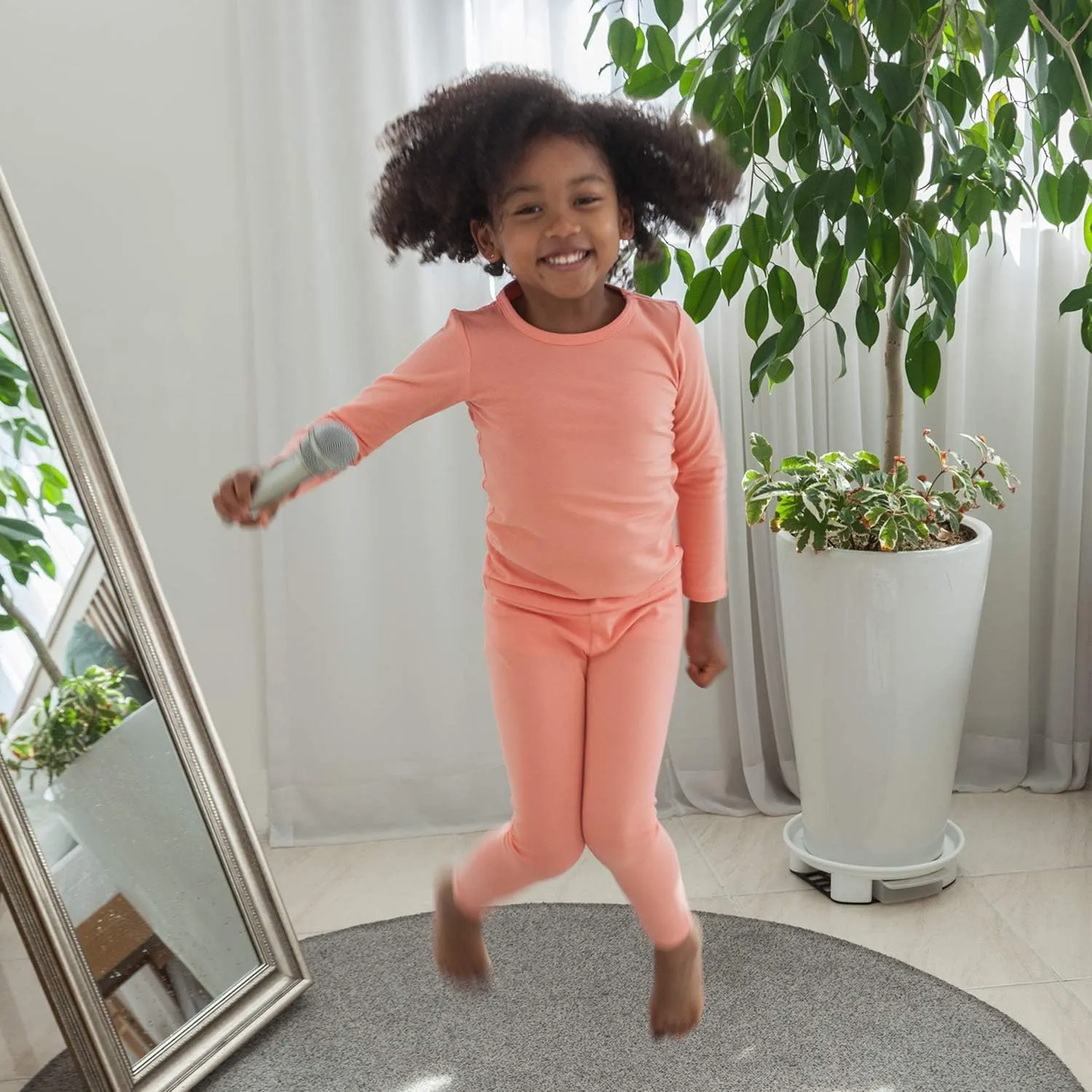 Pastel Span Organic Cotton Pajamas for Big Girls, Toddler Girls, Ultra Soft Long Sleeves