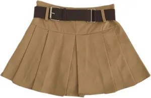 Pleated Satin Skirt for Women, Autumn Winter