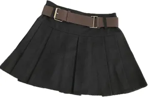 Pleated Satin Skirt for Women, Autumn Winter