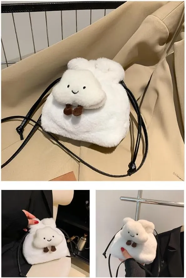 Plush Cute Small Bag Fashion Cartoon Cloud Shoulder Bag Girl Handbag Totes Heart Shoulder Crossbody Bag