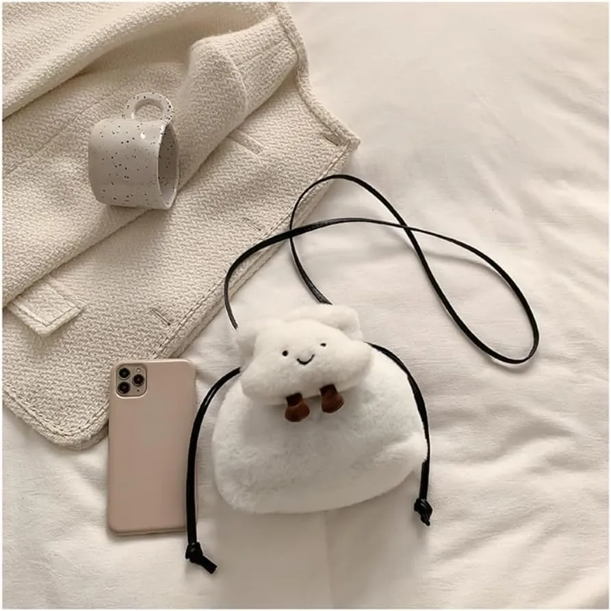 Plush Cute Small Bag Fashion Cartoon Cloud Shoulder Bag Girl Handbag Totes Heart Shoulder Crossbody Bag