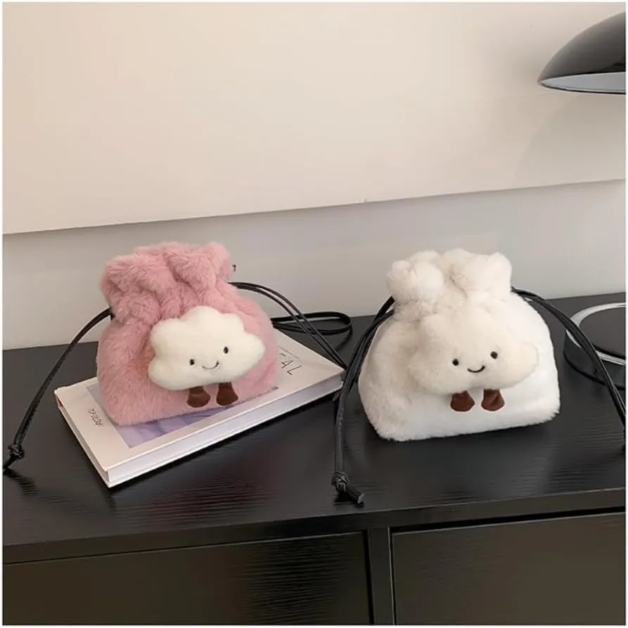 Plush Cute Small Bag Fashion Cartoon Cloud Shoulder Bag Girl Handbag Totes Heart Shoulder Crossbody Bag