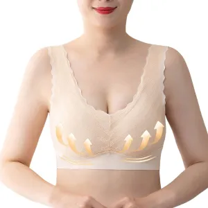 Push Up Bras for Women, Soft Cooling Bras Full Coverage Bras Wireless Bras with Support and Lift Non Padded Bralette