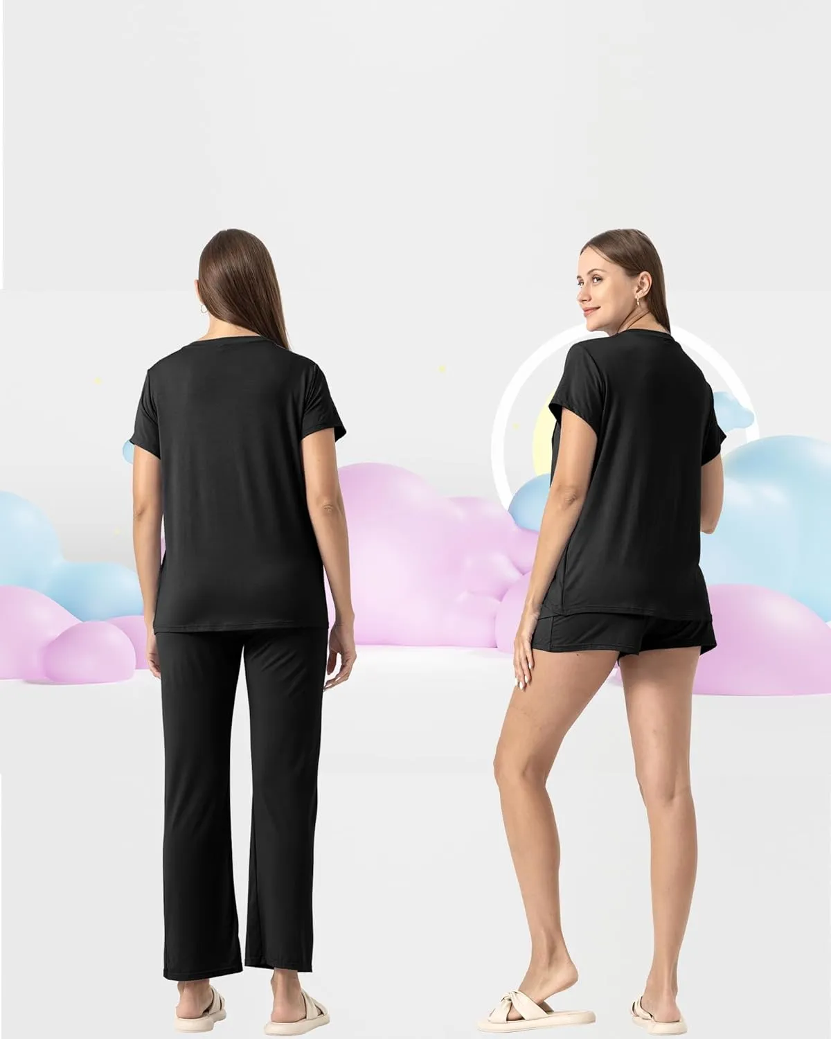 Rnxrbb 3 Piece Postpartum Nursing Pajamas Set Casual Soft Maternity Breastfeeding Pjs Sleepwear Loungewear Clothes Layer
