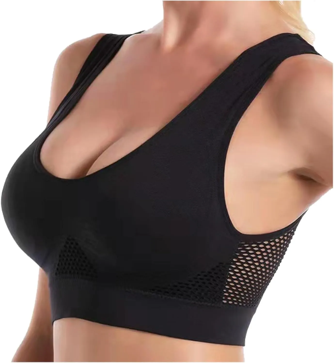 Seamless 3 Pack Yoga Bra for Women Wirefree Full Coverage Sports Bras Breathable Medium Support Gym Bralettes