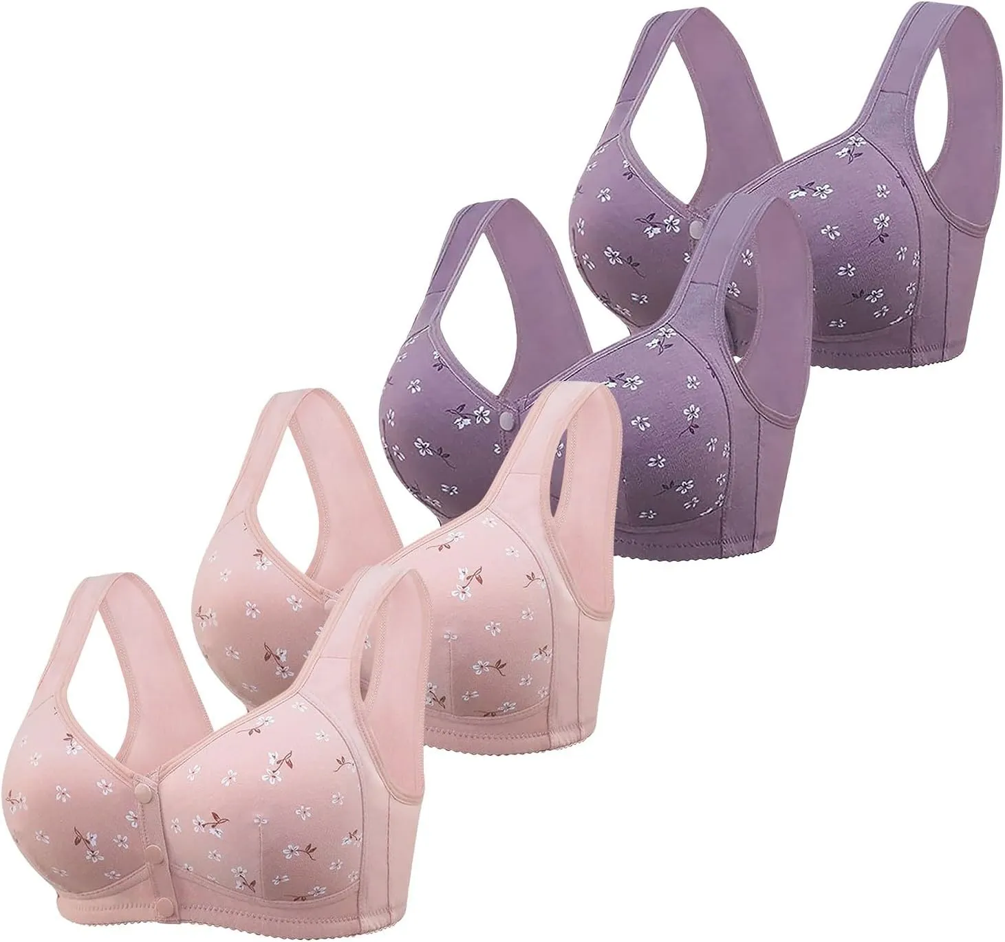 Seamlesss Wirefree Bras for Women Mesh Daily Bra with Removable 3 Packs Ice Silk Comfortable Strapless Bra for Big