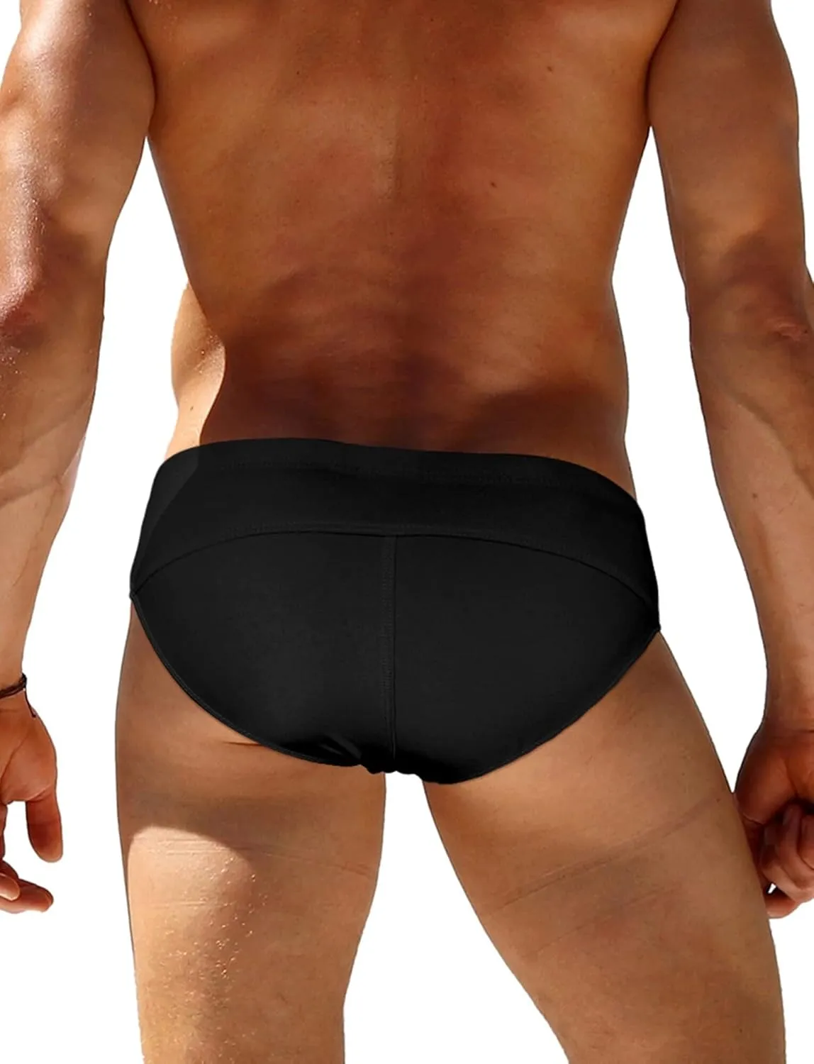SEAUR Mens Sexy Bikini Swim Briefs Stretch Low Rise Swimsuit Casual Beach Swimwear Quick Dry Athletic Bathing Suit