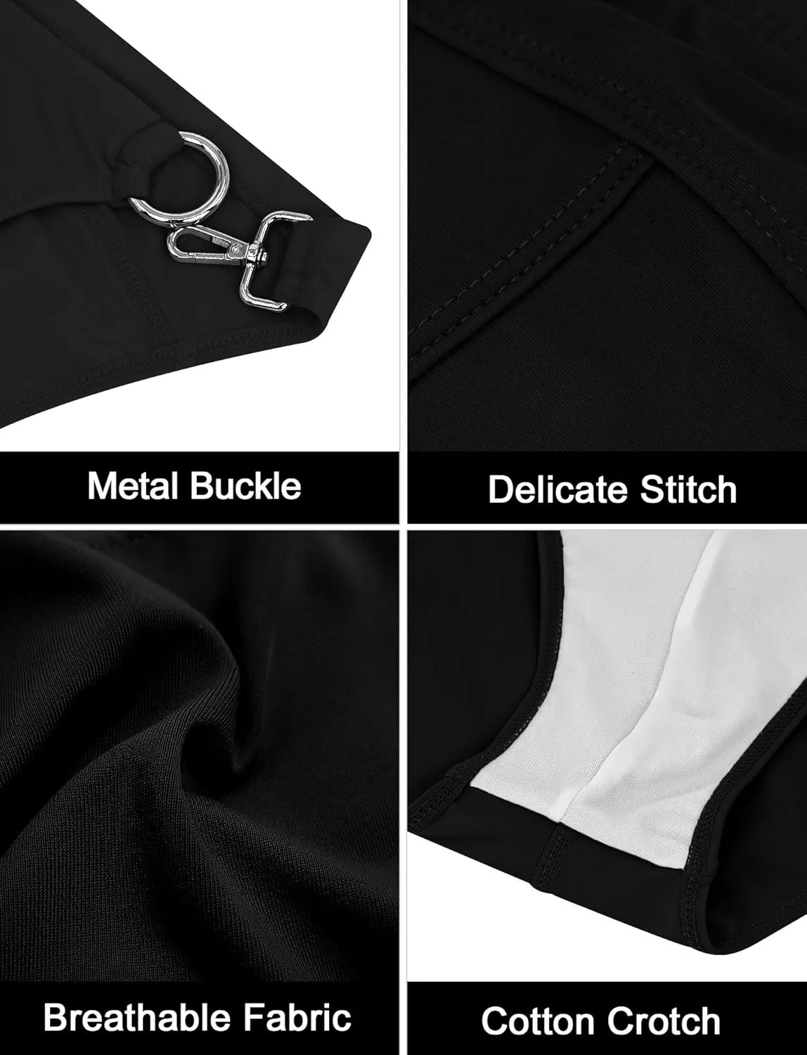 SEAUR Mens Sexy Bikini Swim Briefs Stretch Low Rise Swimsuit Casual Beach Swimwear Quick Dry Athletic Bathing Suit