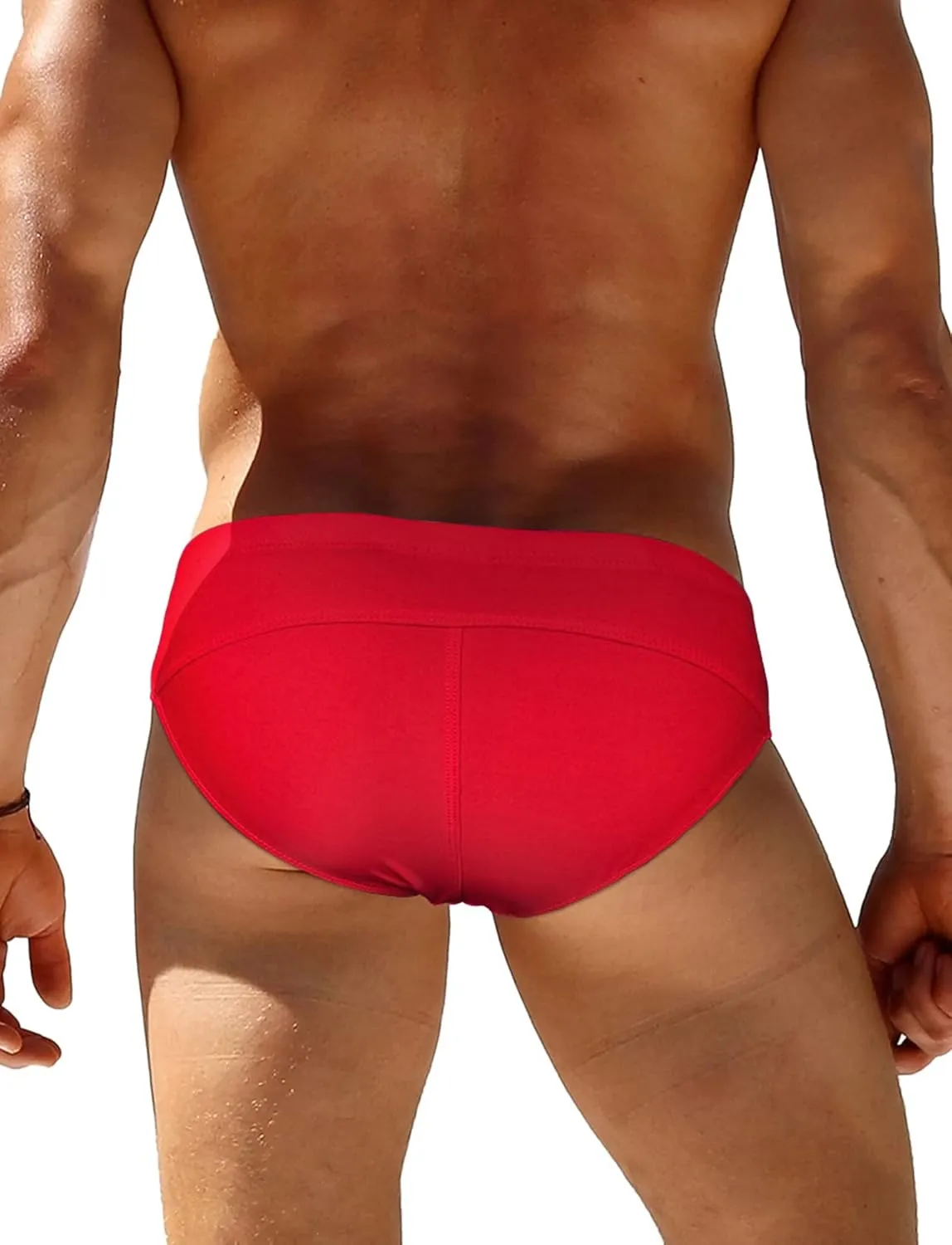 SEAUR Mens Sexy Bikini Swim Briefs Stretch Low Rise Swimsuit Casual Beach Swimwear Quick Dry Athletic Bathing Suit